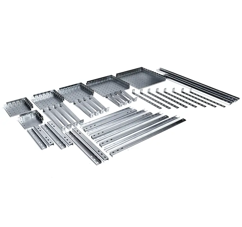 Ewotec Staukastenhalter System mit Winkeln, U-Profilen und Befestigungsmöglichkeiten
